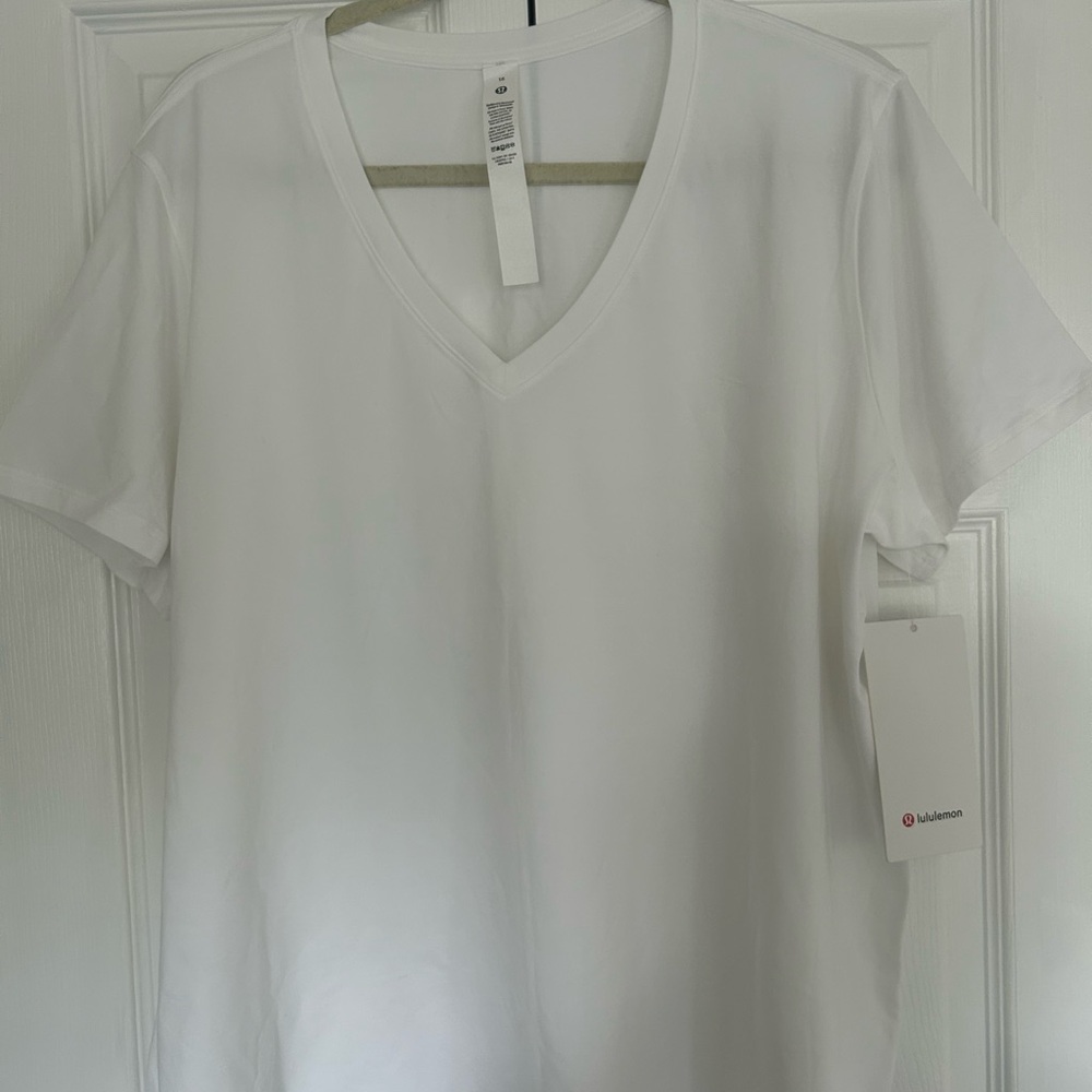 Lululemon Athletica White V-Neck Tee